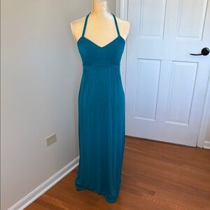 EUC Express Teal Halter Maxi Dress, women’s extra small